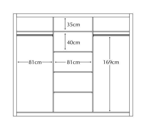 Toups 3 deals door sliding wardrobe